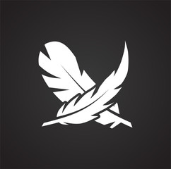 Poster - Feather icon on background for graphic and web design. Simple vector sign. Internet concept symbol for website button or mobile app.