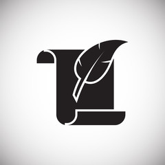 Poster - Feather icon on background for graphic and web design. Simple vector sign. Internet concept symbol for website button or mobile app.