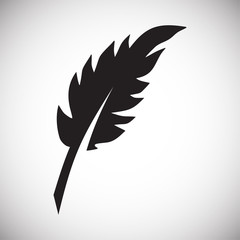 Poster - Feather icon on background for graphic and web design. Simple vector sign. Internet concept symbol for website button or mobile app.