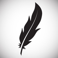 Poster - Feather icon on background for graphic and web design. Simple vector sign. Internet concept symbol for website button or mobile app.