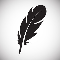 Poster - Feather icon on background for graphic and web design. Simple vector sign. Internet concept symbol for website button or mobile app.