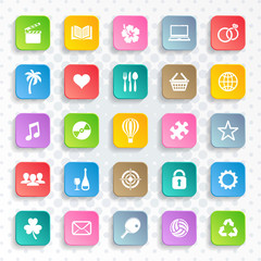 Canvas Print - Abstract vector modern universal web and mobile icons