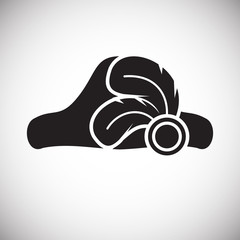 Poster - Feather icon on background for graphic and web design. Simple vector sign. Internet concept symbol for website button or mobile app.