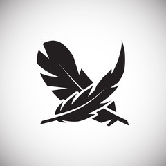 Poster - Feather icon on background for graphic and web design. Simple vector sign. Internet concept symbol for website button or mobile app.