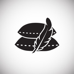 Poster - Feather icon on background for graphic and web design. Simple vector sign. Internet concept symbol for website button or mobile app.
