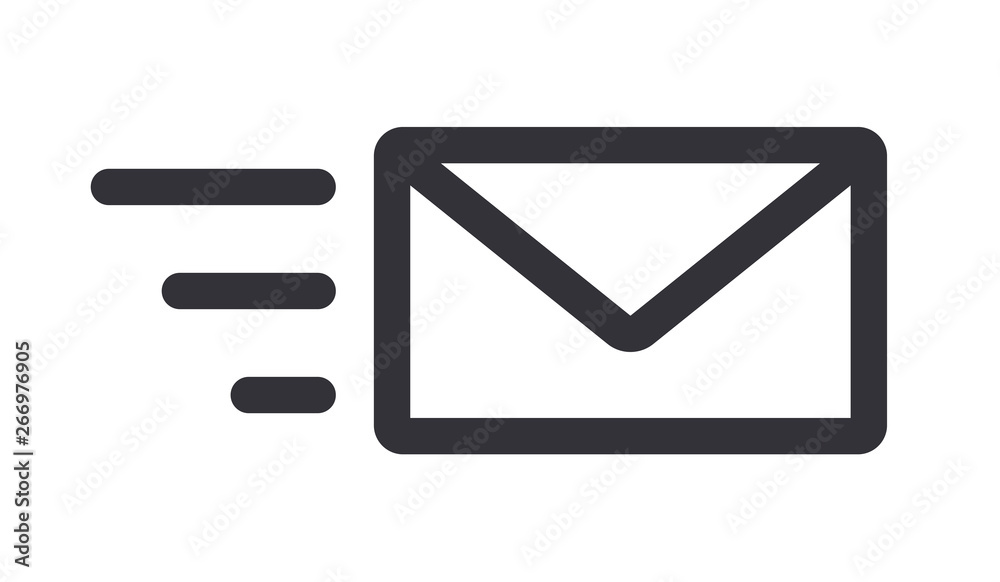Sending mail message letter icon line art vector illustration - obrazy, fototapety, plakaty 