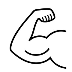 Wall Mural - Biceps line vector icon