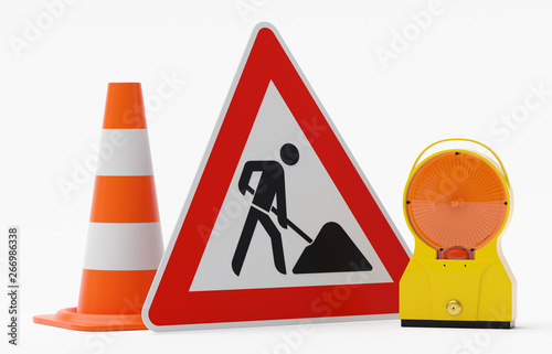 Fotografía Baustelle Warnung - Bakenleuchte Baustellenleuchte Gehäuse gelb - Glas orange mi