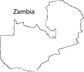 Wall Mural - zambia - high detailed outline map