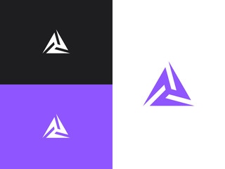 Minimalistic triangle geometric logo with ethno style