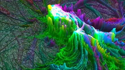 Poster - bright topographic modern 3d surface, 3d rendering, computer generating background