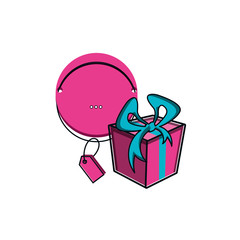 Poster - gift box with tag commercial isolated icon