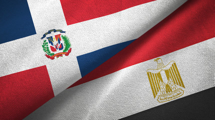 Dominican Republic and Egypt two flags textile cloth