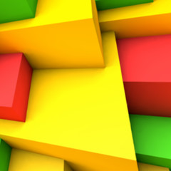 Poster - Abstract background with colorful cubes