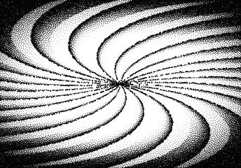 Wall Mural - Abstract sun rays with dotwork retro or tattoo style
