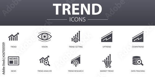 Fotomural trend simple concept icons set