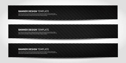 Wall Mural - Vector banners with abstract geometric background. Black Website headers