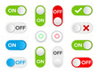 Set Icon On and Off toggle switch button. Vector illustration.