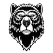 Bear head mascot.