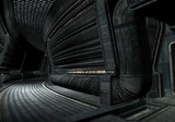 Fototapeta  - 3D Rendered Spaceship Hallway - 3D Illustration
