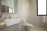 Fototapeta  -  White toilet bowl  Beautiful Large Bathroom