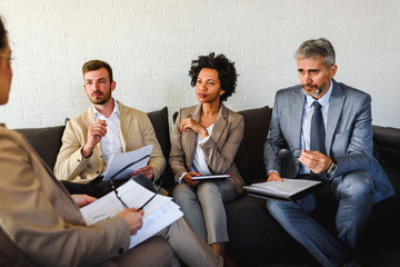 Wall Mural - Diverse business people on a business meeting