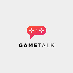 Wall Mural - game talk logo design template vector illustration icon element