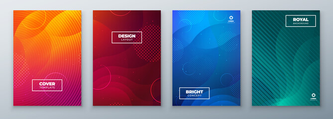 Wall Mural - Minimal modern cover design. Dynamic colorful gradients. Future geometric patterns. poster template vector design.