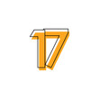 Number 17 Vector Template Design Illustration Design for Anniversary Celebration