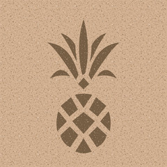 Wall Mural - Pineapple on Nature Paper. Texture Look.