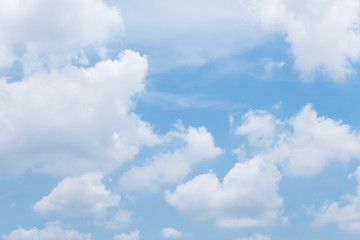 blue sky background with white clouds during day . panorama .