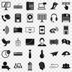 Poster - Internet communication icons set. Simple style of 36 internet communication vector icons for web for any design