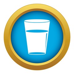 Poster - Glass water icon blue vector isolated on white background for any design
