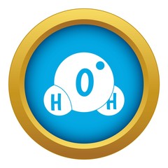 Poster - Water molecule icon blue vector isolated on white background for any design