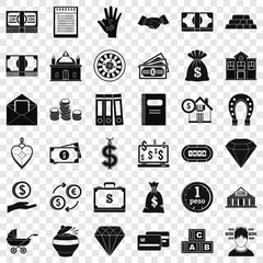 Wall Mural - Bank deposit icons set. Simple style of 36 bank deposit vector icons for web for any design