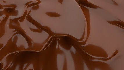 Wall Mural - Liquid Chocolate background. Melted dark Chocolate. Wave brown background. Chocolate.