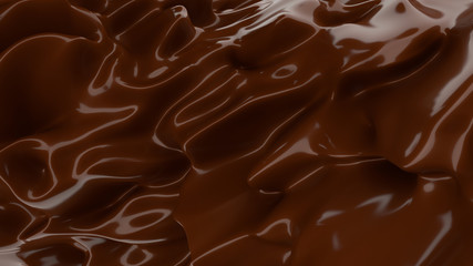 Wall Mural - Liquid Chocolate background. Melted dark Chocolate. Wave brown background. Chocolate.