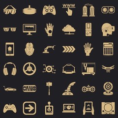 Poster - Playing icons set. Simple style of 36 playing vector icons for web for any design