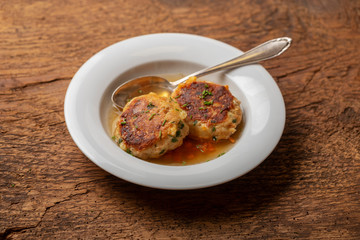 Poster - Bayerische Kaspressknödel ein Käse-Knödel