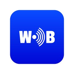 Poster - Wifi icon blue vector isolated on white background