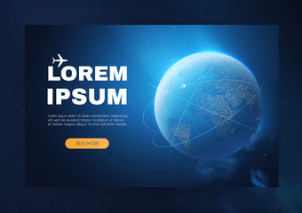 global connection. air transportation. world business, internet, exploring universe, global network.