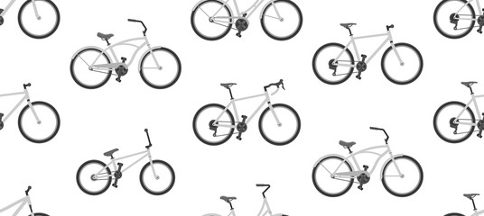  Seamless pattern with bicycles. isolated on white background