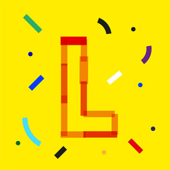 Letter L on modern colorful background	