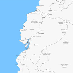  Detailed vector map Ecuador.