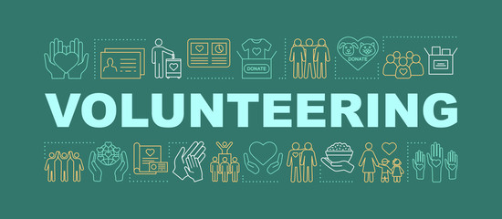 Wall Mural - Volunteering word concepts banner