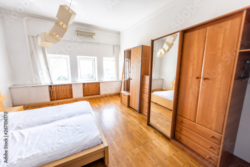 New Clean White Bed Simple Plain Minimalist With Light Wood