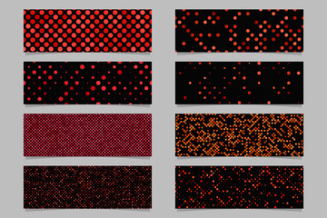 Poster - Modern abstract red dot pattern banner background template set - vector graphic design
