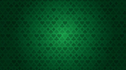 Colorful background with card suits. Picture spades, hearts, diamonds, clubs. Background for gambling, casino advertising. Vector illustration.