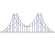 Vector Golden Gate Bridge for coloring. Illustration for children coloring book