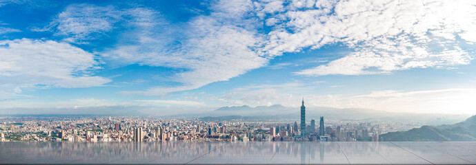 Poster - Skyline of taipei city in downtown Taipei, Taiwan.